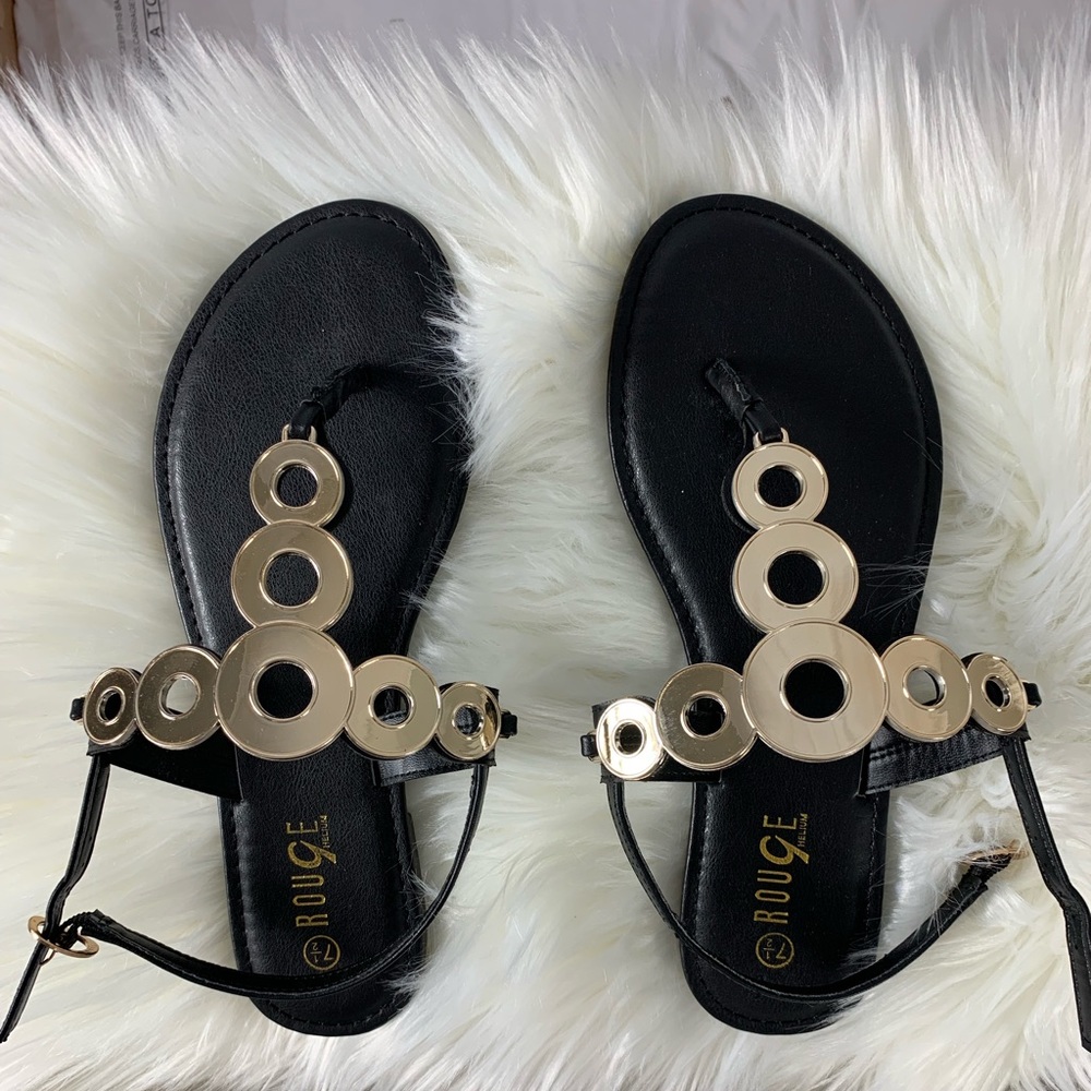 Gold Disc Jockey Sandals